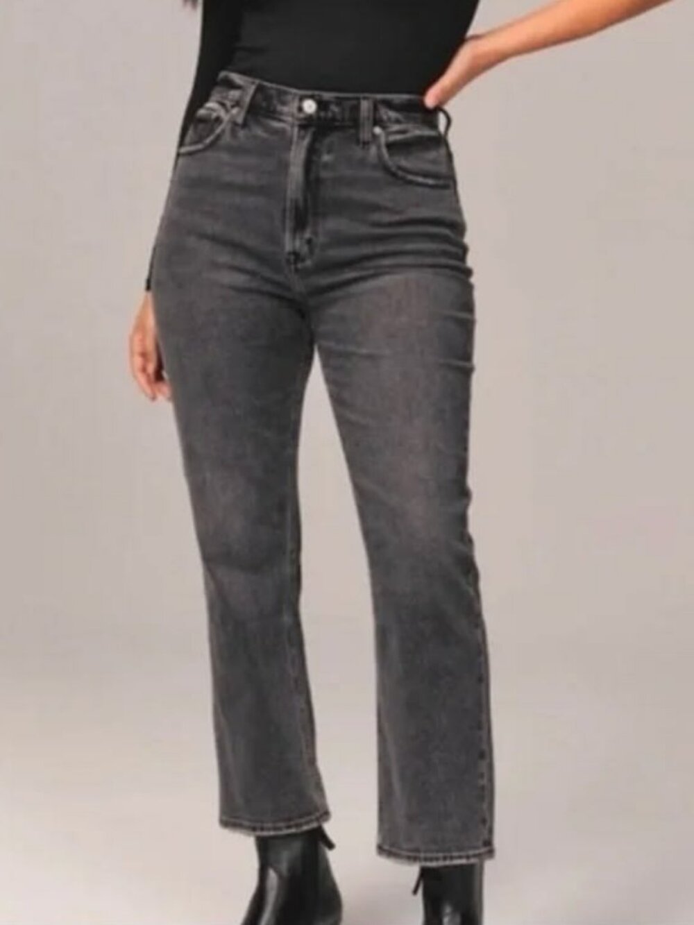 Abercrombie & Fitch Women's Curve Love Ankle Straight Ultra High Rise Jeans 26/2